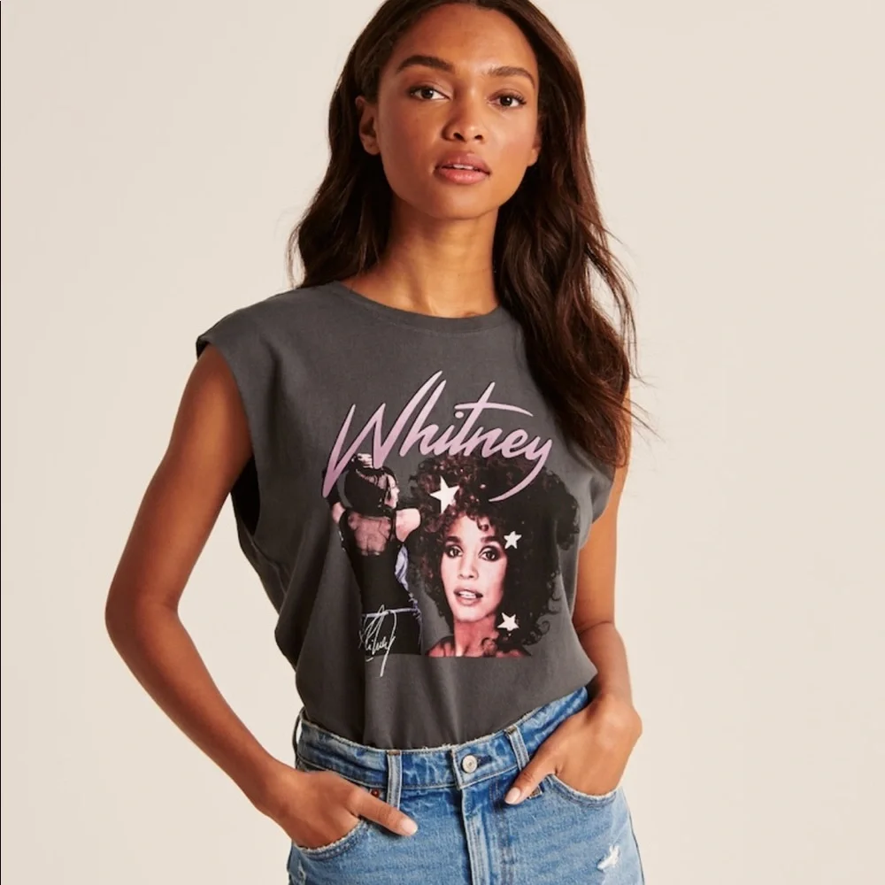 Abercrombie & Fitch Relaxed Whitney Houston Tank Top Size Small NWT - Picture 1 of 5